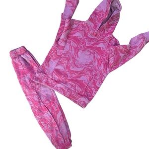 Girls Pink and Purple Swirl Hoodie and Joggers Set
